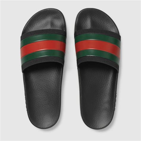 mens gucci logo rubber slide sandal|Gucci rubber slide sandals outfit.